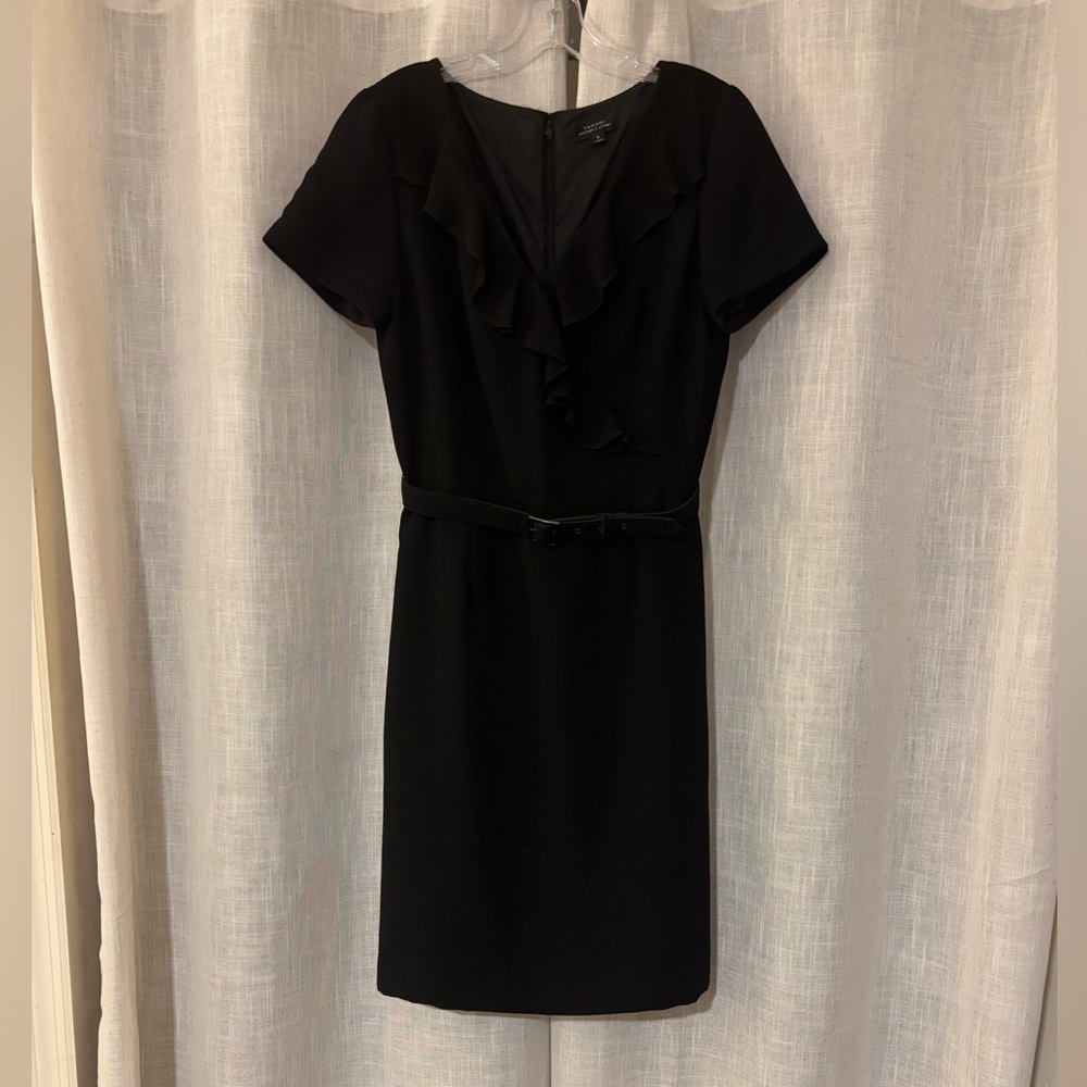 Tahari ASL Black Mini Dress with Ruffle Detail